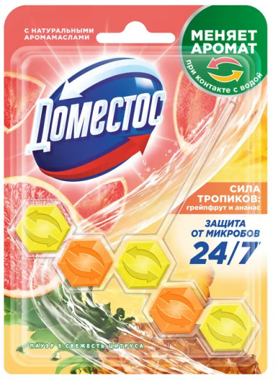 Блок для очищения унитаза «Сила тропиков: грейпфрут и ананас»