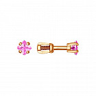 Серьги-пусеты из серебра с фианитами