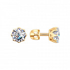 Серьги из золочёного серебра с фианитами Swarovski