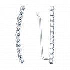 Серьги-зажимы с фианитами