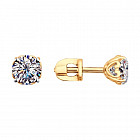 Серьги из золоченого серебра с фианитами Swarovski