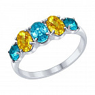 Кольцо из серебра с кристаллами Swarovski