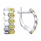 Серьги из серебра с фианитами