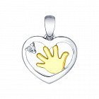 Подвеска из золочёного серебра с фианитом