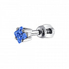 Серьга из серебра с фианитом