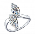 Кольцо из серебра с фианитами