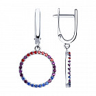 Серьги из серебра с фианитами