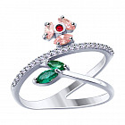 Кольцо из серебра с фианитом