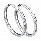 Серьги конго из серебра с алмазной гранью