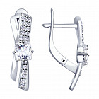Серьги из серебра с фианитами