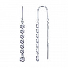 Серьги из серебра с фианитами