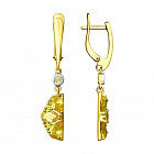 Серьги из золочёного серебра с фианитами