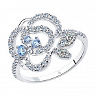 Кольцо из серебра с фианитами