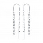 Серьги из серебра с фианитами