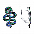 Серьги из серебра с фианитами