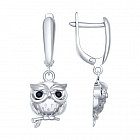 Серьги из серебра с фианитами