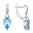 Серьги из серебра с фианитами