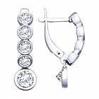 Серьги из серебра с фианитами