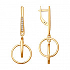 Серьги из золочёного серебра с фианитами