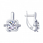 Серьги из серебра с фианитами
