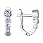 Серьги из серебра с фианитами