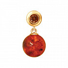Подвеска из серебра с янтарём и фианитом