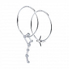 Серьги из серебра с фианитами