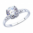 Кольцо из серебра с фианитами