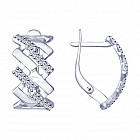 Серьги из серебра с фианитами