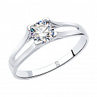 Кольцо из серебра с фианитом Swarovski