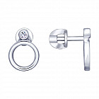 Серьги из серебра с фианитами