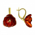 Серьги из золоченого серебра с эмалью