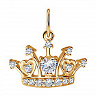 Подвеска из золочёного серебра с фианитами