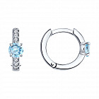 Серьги из серебра с топазами и фианитами