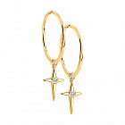 Серьги из золоченого серебра с фианитами