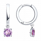 Серьги из серебра с аметистами