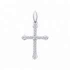 Крест из серебра с фианитами