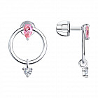Серьги из серебра с фианитами