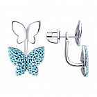 Серьги из серебра с ситаллами