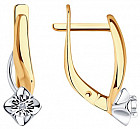 Серьги из золочёного серебра с бриллиантами