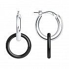 Серьги из серебра с керамическими вставками