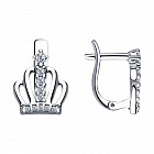 Серьги из серебра с фианитами
