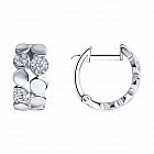 Серьги из родированного серебра с фианитами