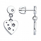 Серьги из серебра с фианитами