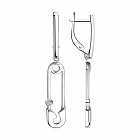 Серьги из серебра с фианитами