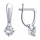 Серьги из серебра с фианитами