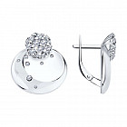 Серьги из серебра с фианитами