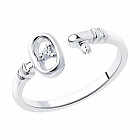 Кольцо из серебра с фианитом