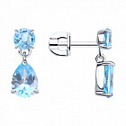 Серьги из серебра с топазами