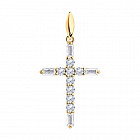 Подвеска из золоченого серебра с фианитами